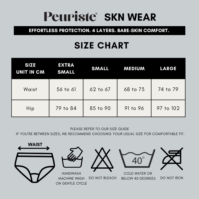 Sknwear period panty – Soft Beige | Black [New arrival]