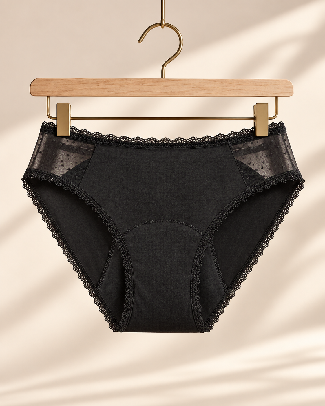 Sknwear Period Panty – Soft Beige | Black