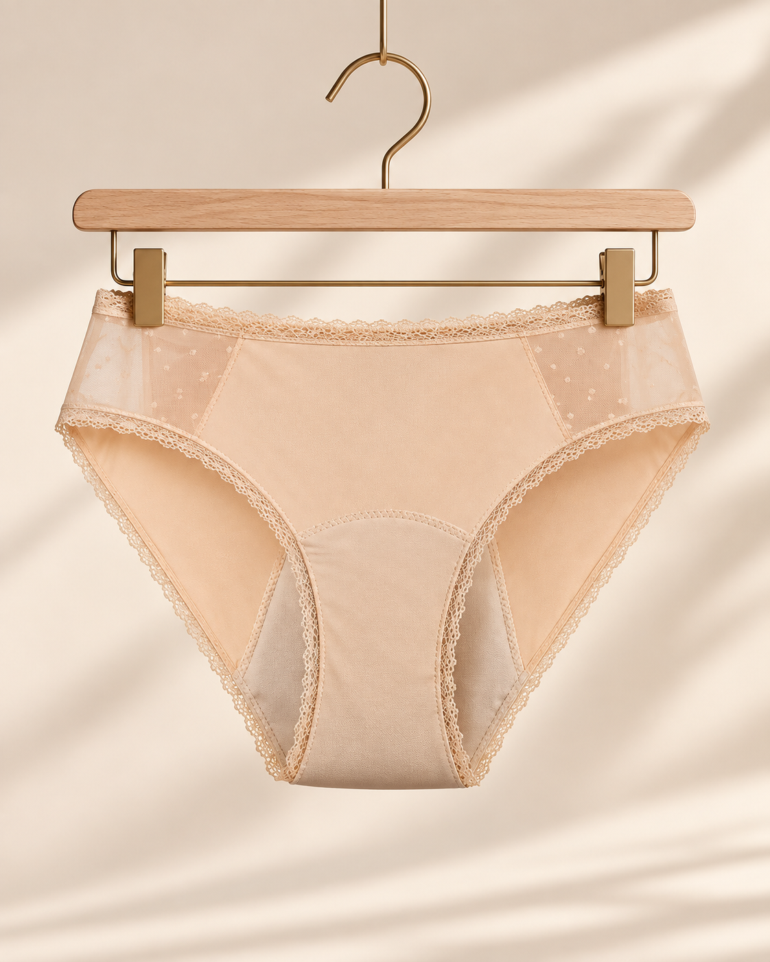 Sknwear Period Panty – Soft Beige | Black