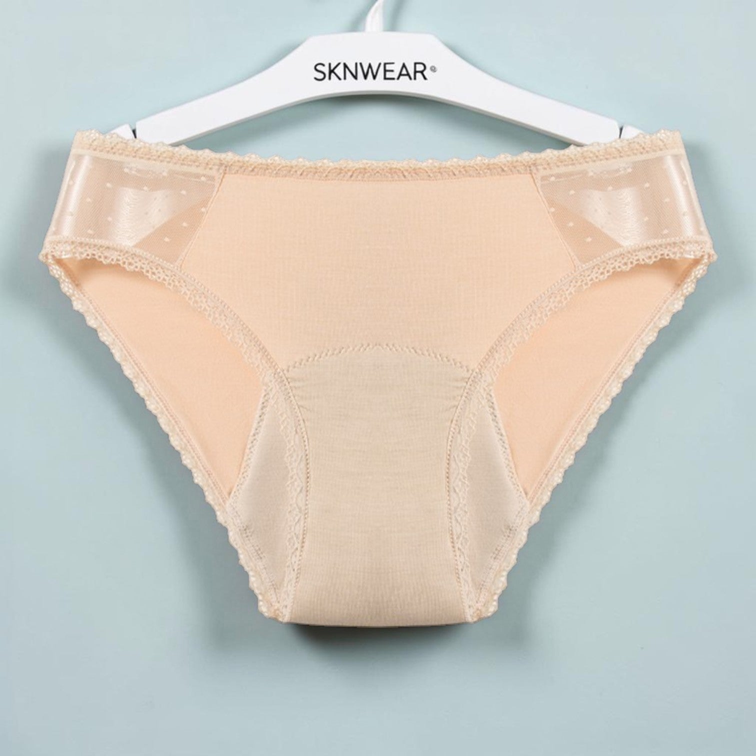 Sknwear period panty – Soft Beige | Black [New arrival]